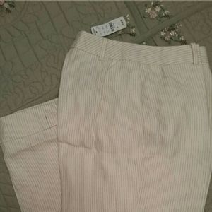 Brooks Brothers Cream Pinstripe Trousers